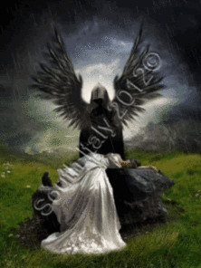 Gif animé gothique ange noir